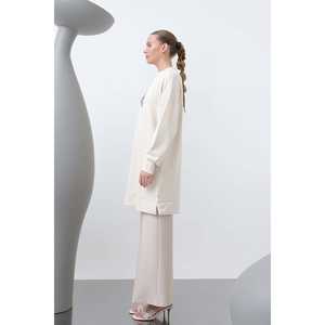 เสื้อคลุมผู้หญิงทรงสวย คอวี ผ้าทอสีดำ ระบายอากาศได้ดี เหมาะสำหรับใส่ในชีวิตประจำวัน สไตล์ลำลอง - Product Image 2