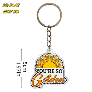 Llavero Acrílico Golden Sunburst con Frase Motivacional de Estilo Retro, Rayos Amarillos y Naranjas, Colgante Troquelado - Product Image 2