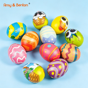 Jouets anti-stress souples en PU en forme d'œufs de Pâques pour filles, garçons et enfants, non toxiques, animaux, cadeaux de fête de Pâques - Product Image 1