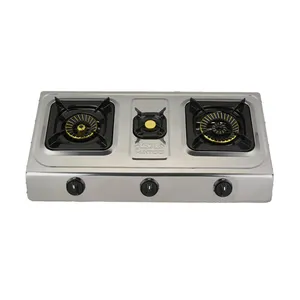 Premium Quality portable multi functional cooker 3 burners gas stove kitchen cooking stainless steel gas cooktop