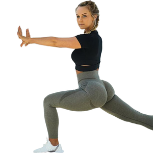 Pantalons de yoga de sport respirants et sans couture pour femmes Lanyu, leggings de sport extensibles dans les quatre sens, motif uni, leggings de sport actifs - Product Image 5