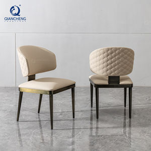 Silla de comedor con sonrisa copetuda de marca famosa QIANCHENG, muebles para el hogar, comedor, silla de acero inoxidable de latón cepillado 201 304 - Product Image 2