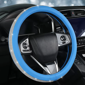 Fundas <span class=keywords><strong>para</strong></span> <span class=keywords><strong>Volante</strong></span> <span class=keywords><strong>de</strong></span> Coche <span class=keywords><strong>de</strong></span> Cuero PU Antideslizantes, Diseño <span class=keywords><strong>de</strong></span> Lujo, Decoración <span class=keywords><strong>de</strong></span> Diamantes Suaves y Universales, 38 CM - Product Image 1