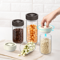 Récipient en verre de qualité alimentaire spécial, transparent, à pression négative, pour le stockage sous vide, pot hermétique à visser pour les grains de café