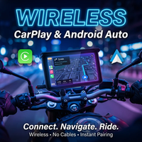 Caméra de tableau de bord pour moto M1-CarPlay avec écran tactile IPS de 5 pouces, navigation GPS intégrée, affichage du compteur de vitesse CarPlay