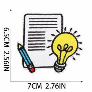 Iron on Embroidered Learning Tools School Bag Ruler Calculator Book Patches for Student Clothes Bag Decoration - Product Image 4
