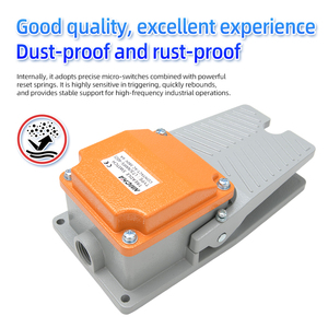 FS-402 Serie <span class=keywords><strong>TFS</strong></span> Interruptor de pedal de motor para máquina CNC con rearme automático, construcción metálica, interruptor de pie con clasificación IP65 10A/250V para - Product Image 2
