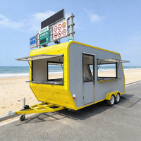 Remorque alimentaire en acier galvanisé pour glaces, yaourts, boissons et collations, chariot de vente mobile pour sites touristiques et zones commerciales
