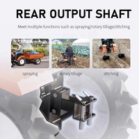 Motoculteur 15 CV à boîte de vitesses automatique, micro-cultivateur polyvalent pour terres arides et rizières, cultivateur de sol 2RM avec remorque