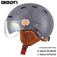 Casco Retro BEON Unisex con Doble Visera, Certificado 3C para Motocicleta y Bicicleta Eléctrica, Estilo Vintage Harley para Todas las Estaciones, Conducción Segura