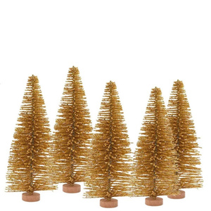 Vente d'usine Artificielle <span class=keywords><strong>Mini</strong></span> Arbre De Noël Base <span class=keywords><strong>En</strong></span> <span class=keywords><strong>Bois</strong></span> Miniature Neige Pin Arbre pour La Décoration - Product Image 4