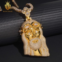 Pendentif Jésus en Argent Sterling 925 avec Moissanite Couleur D VVS, Style Hip Hop Iced Out, Test Diamant Approuvé, Faible MOQ, Vente en Gros