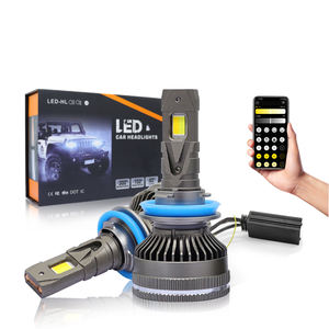 Ampoules de phares LED H4 super lumineuses, contrôlables par application, 130W 11000LM 12V, garantie de 2 ans, phares universels pour voitures H4/H7/H11 - Product Image 1