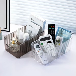Transparent Detachable 4-Section Multi Compartment Cosmetic <b>Storage</b> <b>Box</b> 26cm Desktop Makeup Organizer Customizable Logo PET - Product Image 3