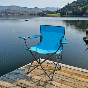 Chaise de camping pliable moderne en métal <span class=keywords><strong>BENNOS</strong></span> - Chaise portable pour la plage et la pêche en plein air avec porte-gobelet - Product Image 5