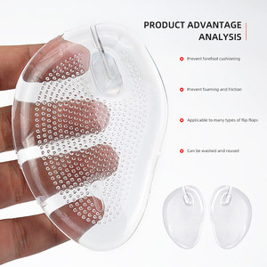 जेल स्पष्ट फ्लिप फ्लॉप थांग कुशन पैड के लिए स्व-चिपकने वाली गेंद पैर की अंगुली कैप धातु पैड सैंडल फ्लिप-फ्लॉप के लिए - Product Image 2