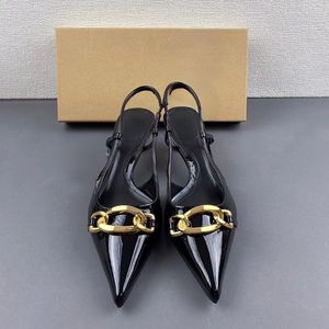 MOQ 1 Pair Chain Female <b>Shoes</b> Sexy Trendy Mules <b>Shoes</b> Heels for Women - Product Image 2