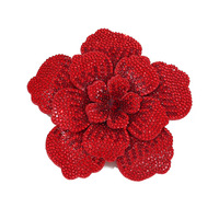 En stock : Appliques 3D double couche en strass, motifs Camélia et Rose, pour DIY, accessoires pour cheveux, chapeaux et vêtements, vente en gros