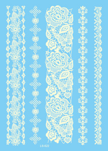 Al por mayor las niñas arte de cuerpo de encaje blanco <span class=keywords><strong>tatuajes</strong></span> temporales de La etiqueta engomada - Product Image 2