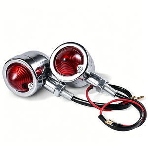 Luces Intermitentes de Motocicleta de Metal de Aluminio Vintage, Aptas para Cruiser Bobber, Intermitentes Indicadores Transparentes Rojos Ámbar - Product Image 6
