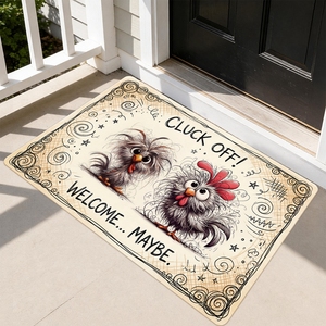 1Pc <span class=keywords><strong>Tapis</strong></span> de sol amusant en forme de poulet, en velours cristal, antidérapant, lavable, pour <span class=keywords><strong>cuisine</strong></span>, salle de bain, intérieur, extérieur, décoration de la maison - Product Image 4