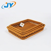 Panier de présentation rectangulaire multifonctionnel en plastique écologique pour le pain et les fruits, idéal pour la présentation des aliments en magasin ou en vitrine