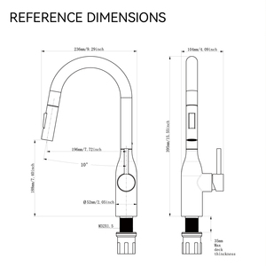 Смеситель для кухонной мойки с 2 функциями, черный, из нержавеющей стали, с одной ручкой и выдвижным распылителем - Product Image 3