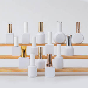 Flacon de <span class=keywords><strong>vernis</strong></span> à ongles <span class=keywords><strong>kaki</strong></span> de haute qualité 10 ml, flacon vide en verre transparent avec couvercle blanc et pinceau - Product Image 1