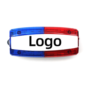 Lampe torche stroboscopique LED rouge et bleue, rechargeable, IP65, avec pince crocodile en acier inoxydable, pour patrouille extérieure - Product Image 2