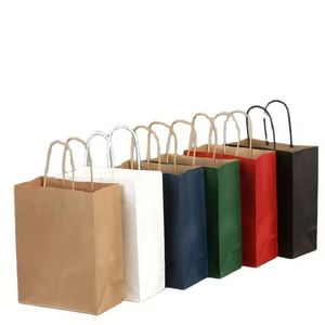 Sac en papier portable jetable avec logo personnalisé imprimé, sac cadeau en papier blanc en cuir de vache - Product Image 3