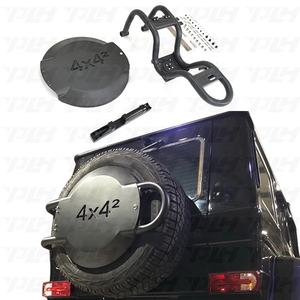 Cubierta de neumático de <span class=keywords><strong>rueda</strong></span> de repuesto de estilo W463 <span class=keywords><strong>4X4</strong></span> de fibra de carbono con soportes para piezas todoterreno de coche clase G W463 1990 ~ 2018y - Product Image 1