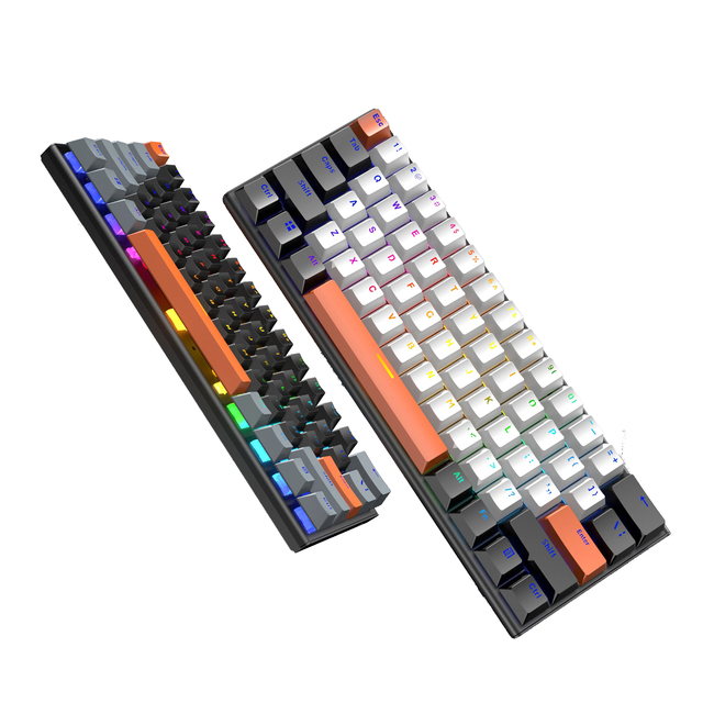 Ultra Thin Mini Style High-Keyboard Gaming Mechanical Keyboard 60% Wired Computer Keyboard Mix Colours Russian Spanish for Ga