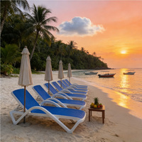 Chaise longue moderne et légère au design style lune, en tissu durable, idéale pour les loisirs en extérieur, la plage, la piscine et le camping