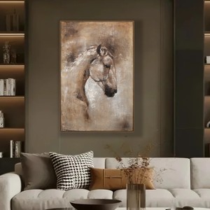 Nouvelle conception <span class=keywords><strong>de</strong></span> décoration intérieure, <span class=keywords><strong>peinture</strong></span> <span class=keywords><strong>de</strong></span> tête <span class=keywords><strong>de</strong></span> <span class=keywords><strong>cheval</strong></span>, <span class=keywords><strong>peinture</strong></span> animale <span class=keywords><strong>de</strong></span> <span class=keywords><strong>cheval</strong></span> peinte à la main sur toile et arts muraux - Product Image 4