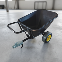 Chariot de jardin en métal durable, remorque de jardin, chariot à benne basculante avec double roues, capacité de charge de 400 kg