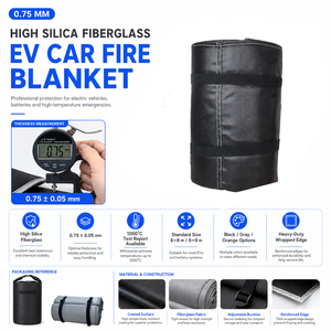 Solution de confinement d'incendie pour batteries de véhicules <span class=keywords><strong>électrique</strong></span>s, <span class=keywords><strong>couverture</strong></span> anti-feu en fibres de silice haute performance, fournisseur OEM - Product Image 3