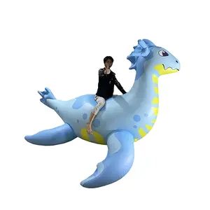 Giant blue swimming water suit ride on jumping animal cartoon boat toy pvc float inflatable red dragon