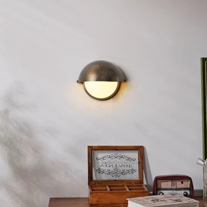 Lámpara de pared de 18cm, LED E27 de cobre, control por interruptor para dormitorio, pasillo, baño, estilo moderno y retro - Product Image 1