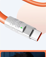 Cable USB C de Aleación de Zinc de 1 m, Superrápido, 6 A, 120 W, Cable de Datos Inteligente para Teléfonos Android, Impresoras, Cable USB2.0 Tipo C