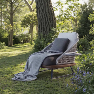 ชุดเก้าอี้ไม้สักสีขาวสำหรับรับประทานอาหารกลางแจ้งลานสวนสีชมพูแบบเรียบง่ายชุดเก้าอี้เลานจ์กลางแจ้งทำจากอลูมิเนียมจากประเทศไทย - Product Image 1