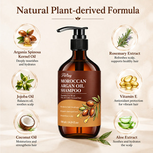 Shampoo à l'huile d'argan marocaine sans sulfate, nettoyant nourrissant pour <span class=keywords><strong>cheveux</strong></span> secs <span class=keywords><strong>et</strong></span> crépus, booste la brillance soyeuse pour tous types de <span class=keywords><strong>cheveux</strong></span>, vente en gros - Product Image 5