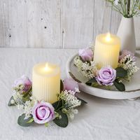 Hochwertiger Künstlicher Blumen-Kerzenhalter-Kranz mit Eukalyptus-Ring für Hochzeits-Tischdekoration, Großer Lagerbestand Verfügbar