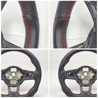 Volant de voiture sport en cuir perforé à fond plat pour VW Golf 6 7 Jetta GTI Polo CC Passat Tiguan Sharan Scirocco