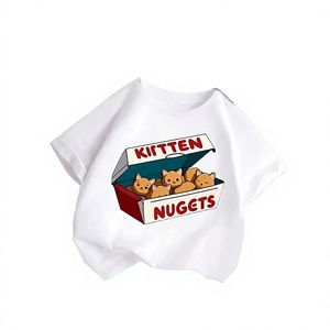 Camiseta de Verano 2025 para Niños y Niñas, Diseño de Dibujos Animados, Estilo Occidental Informal, Manga Corta, para Niños Grandes, Spandex/Algodón - Product Image 3