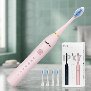 โลโก้ X-3 แปรงสีฟันไฟฟ้าโซนิค IPX7 กันน้ำ 5 โหมดชาร์จได้ประเภท-C ขนแปรงนุ่มสำหรับผู้ใหญ่ในครัวเรือน - Product Image 1