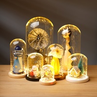 Cloche décorative de Noël Mini cloche en verre clair avec lumière LED