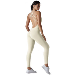 Custom Seamless Women's Gym Jumpsuit One Piece <b>Yoga</b> <b>Bodysuit</b> for Workout Fitness & Running OEM ODM Sports <b>Bodysuits</b> & Jumpsuits - Product Image 6