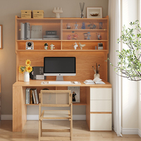 Ensemble de bureau minimaliste en bois XHA avec étagères et tiroirs de rangement pour l'organisation de l'espace de travail à domicile ou au bureau