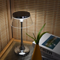 Petite Lampe de Table Barre Lumineuse Chromée Rechargeable à Commande par Claquement, Ornement Décoratif pour Chambre, Design Créatif Avancé, Chine