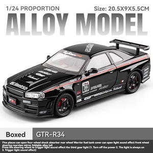 Modellino <span class=keywords><strong>Auto</strong></span> in Scala 1:24 CZ Diecast <span class=keywords><strong>Nissan</strong></span> <span class=keywords><strong>GTR</strong></span> R34 con Porte Apribili - Giocattolo in Metallo da Collezione a Batteria - Product Image 5